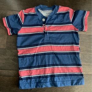 Carter's Kids Polo Shirt - Navy and Coral Stripes